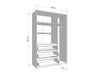 Langford Mirrored Wardrobe with Drawers