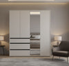 Belmont Mirrored Wardrobe with Drawers Cashmere